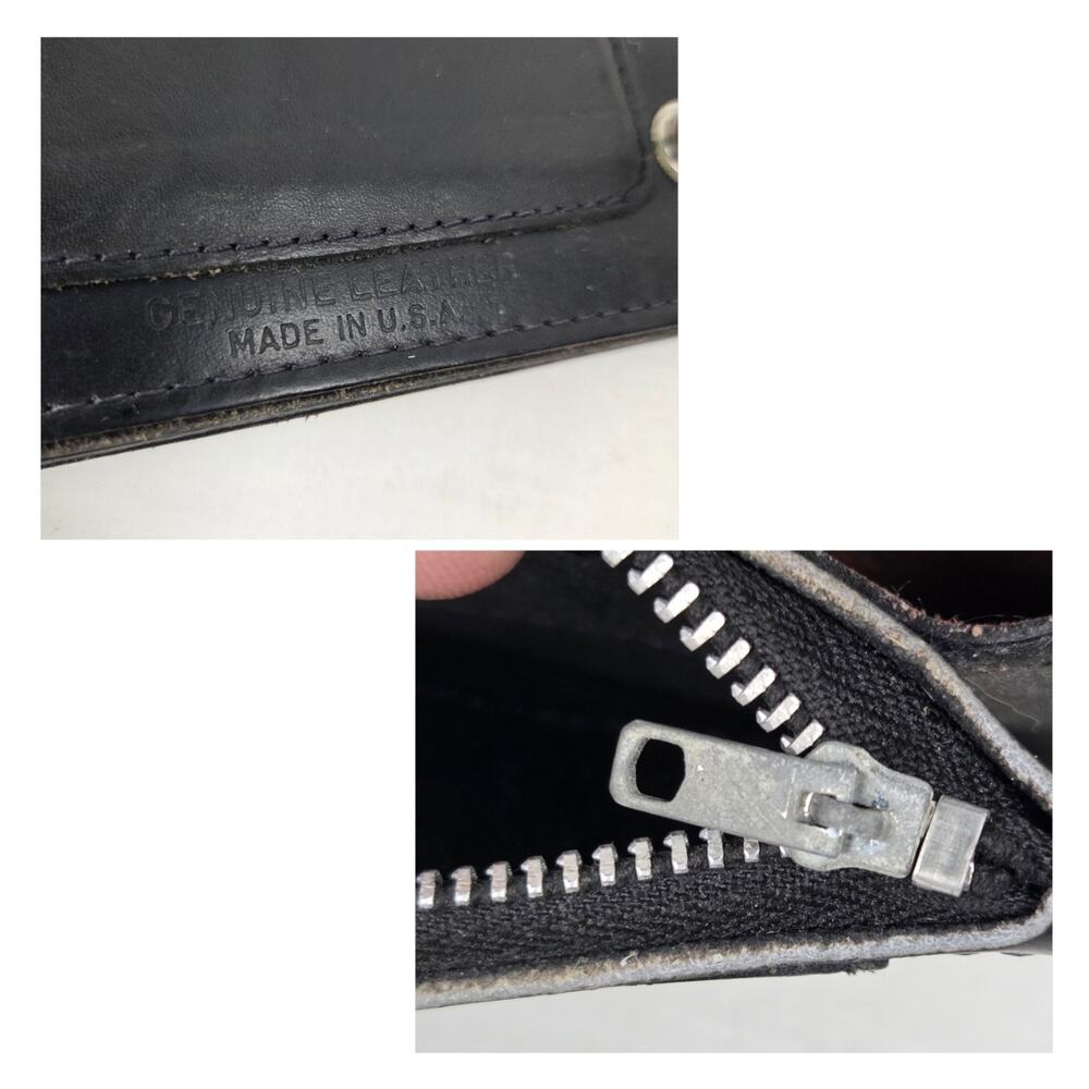 Genuine Black Leather Wallet Chain Flag Stars and Bars Southern Pride Culture - Picture 8 of 11